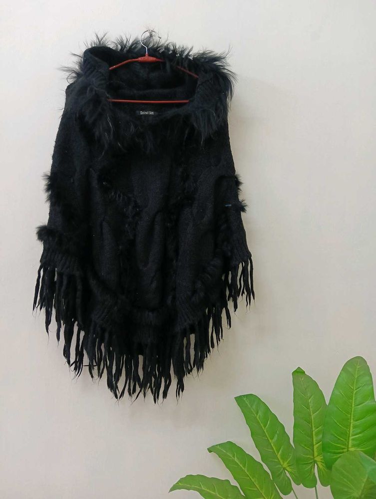 Black Poncho For Teens