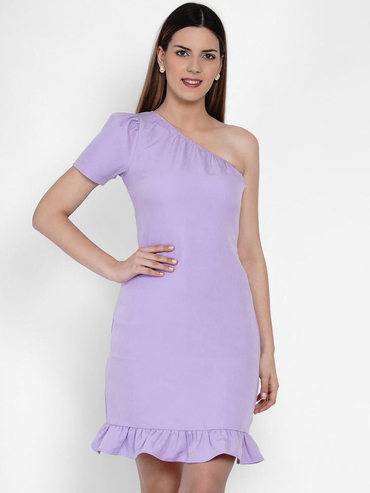 Lavender solid Sheath dress