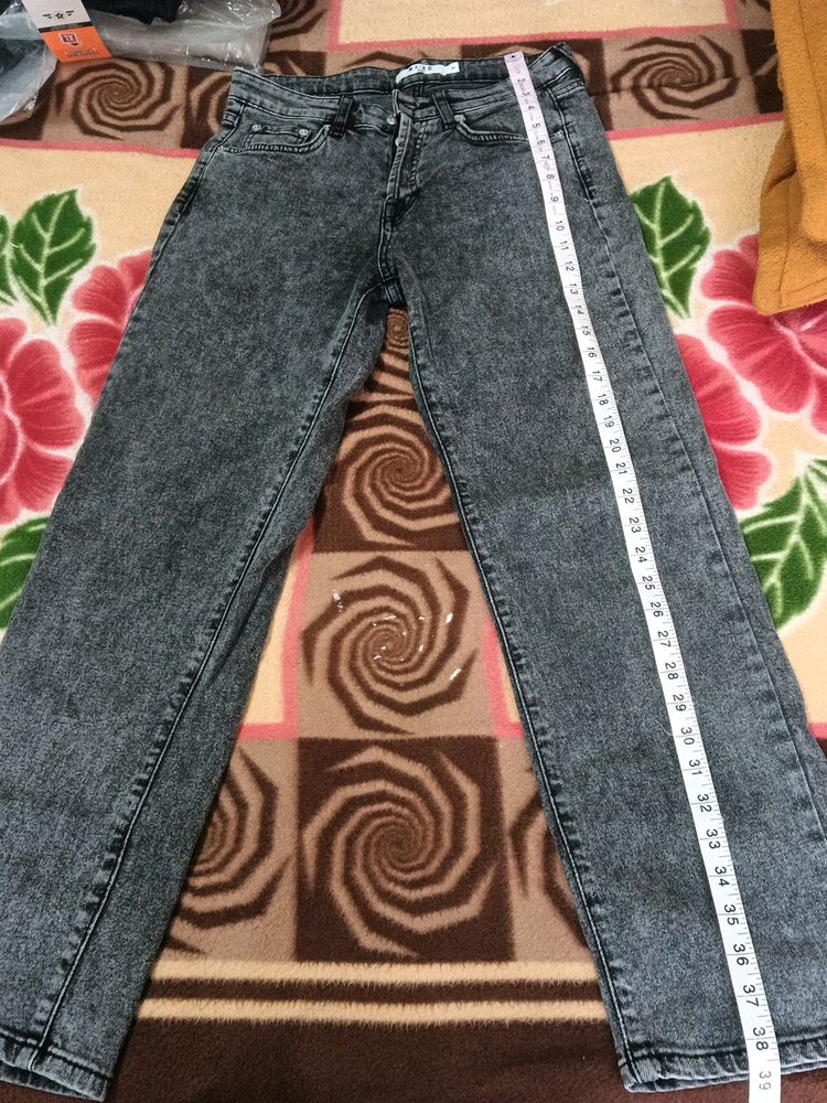 Straight Charcoal Colour Jeans