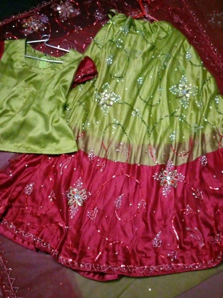 Embroidered Stitched Lehenga