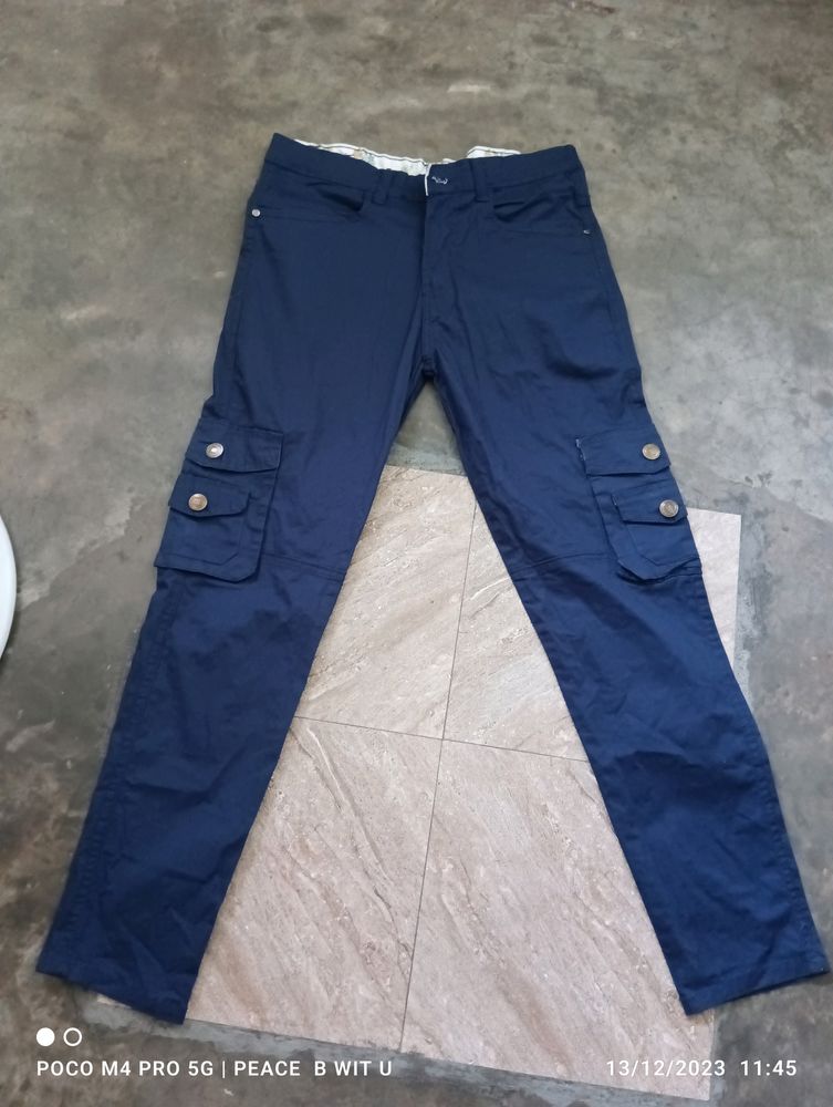 Dark Blue Cargo Pant For Men