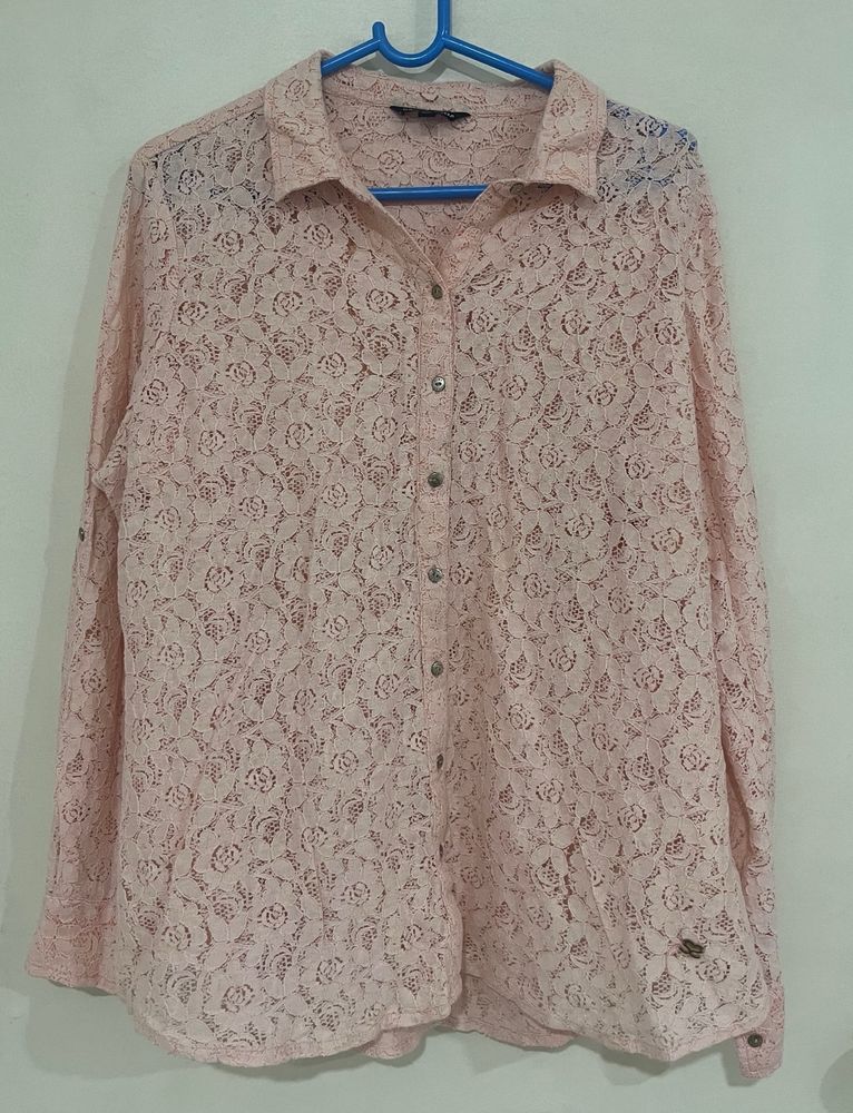 Westside Peach Lace Shirt