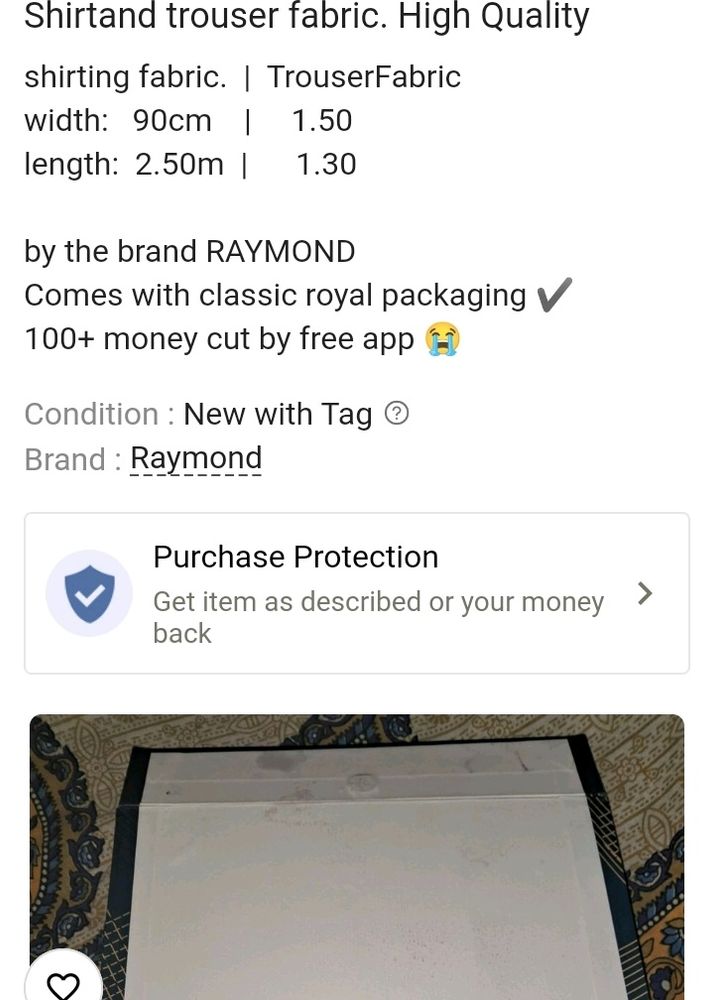 Unstitched Raymond Fabric