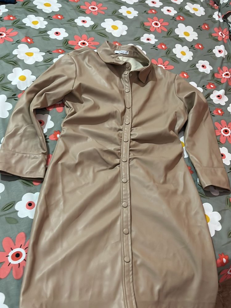 Leather Dress - Beige Color