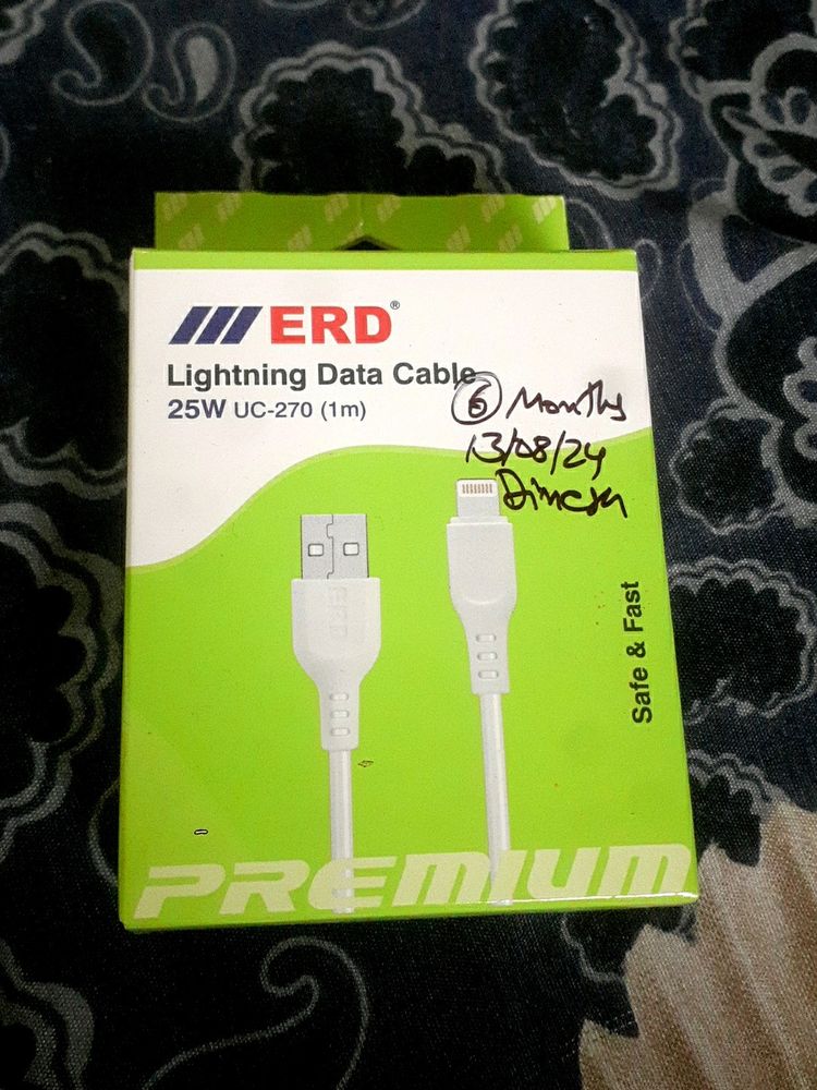 Brand New ERD Lightning Data Cable With Warranty