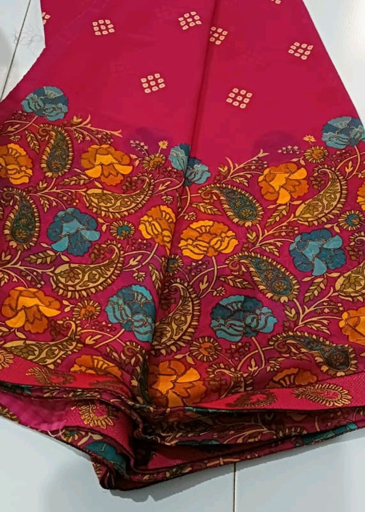 Printed Soft Saree With Unstitched Blouse