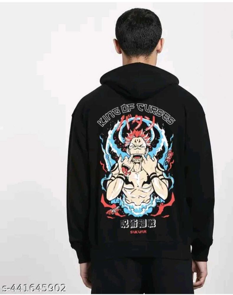 Mens Black Printed Hoodie Sakuna Graphic Design