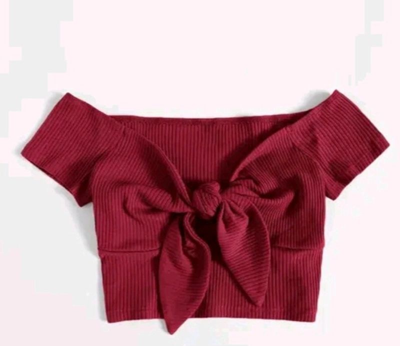 Front Knotted Crop Top