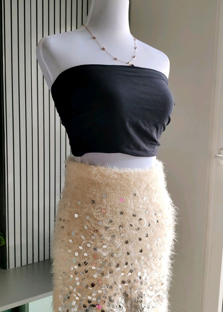 🆕 Mini Fur Glitter Skirt