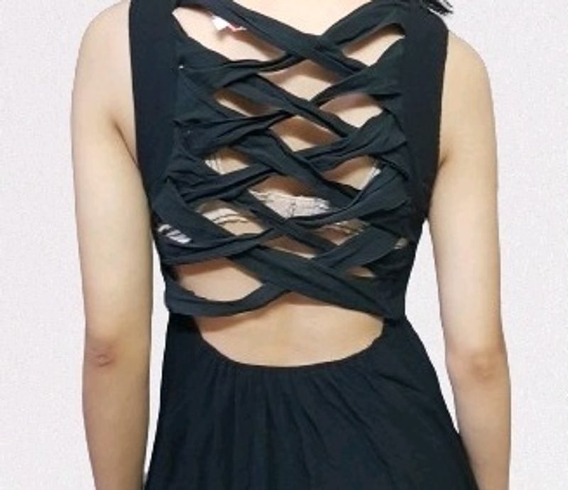 Sexy Backless Black Dress - Nameless