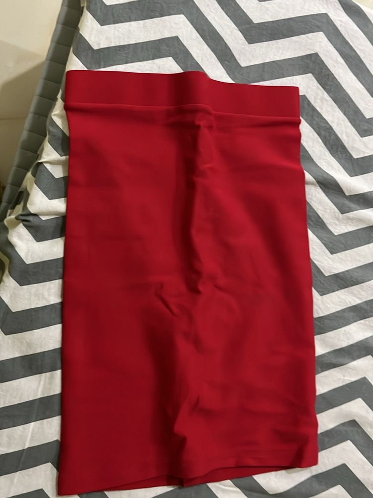 Red Pencil Skirt For Fomal Wear