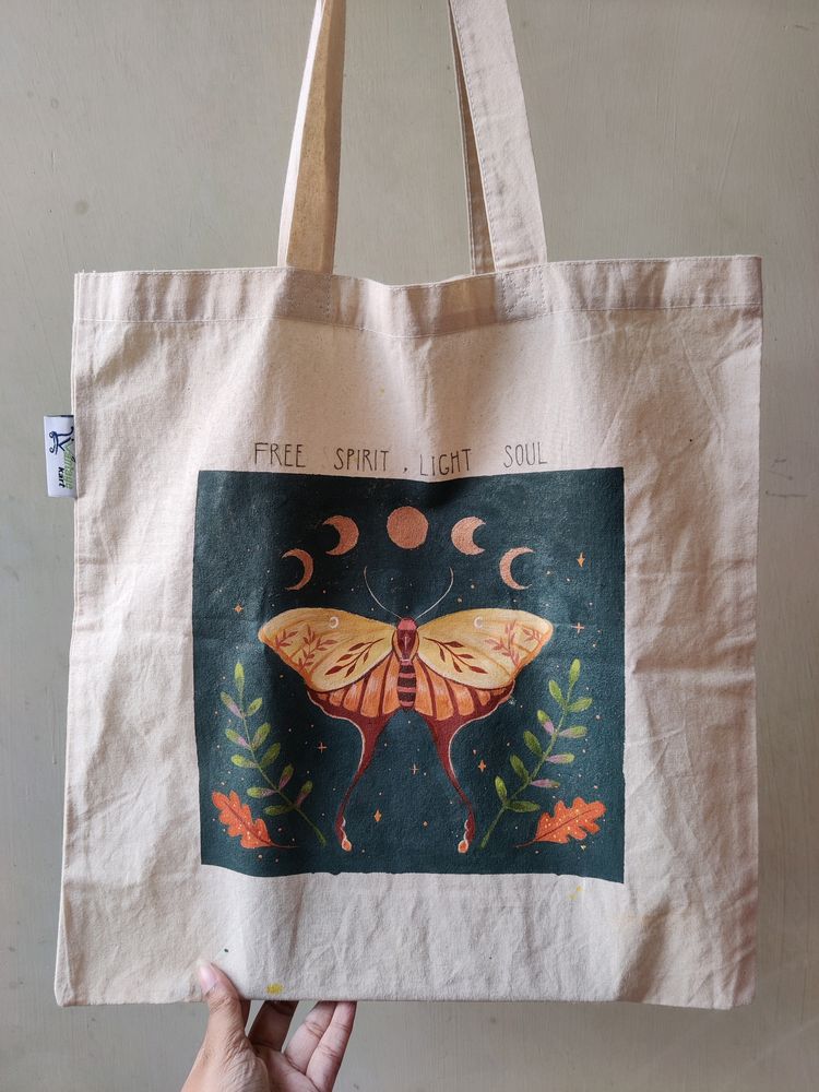 Hand-painted Cotton Canvas Tote bag