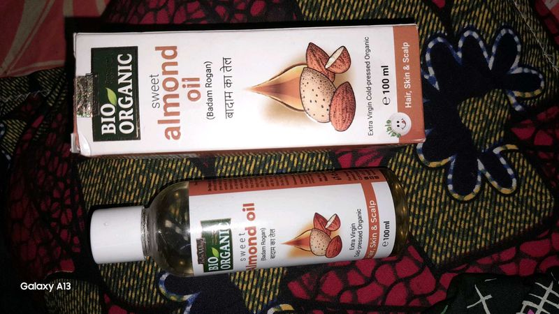 Bio Organic Cold Press Pure Almond Oil For Hair