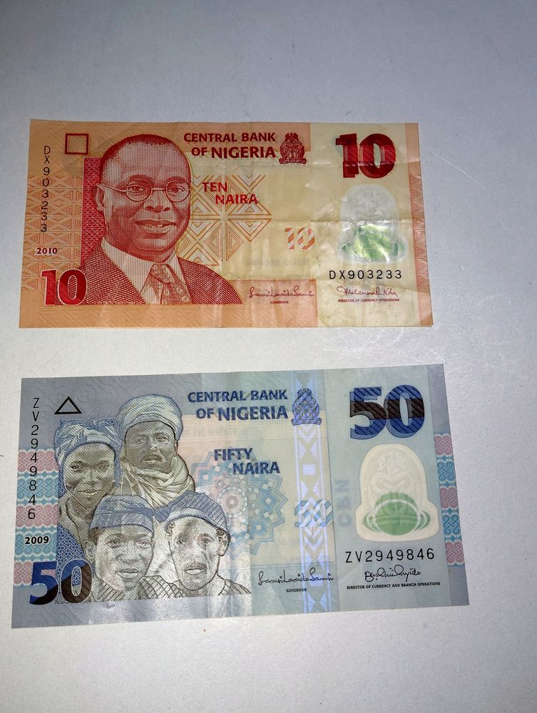 2 Pc Nigerian Plastic Currency Note