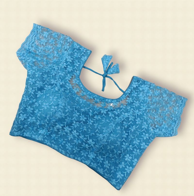 Chipli Net Sky Blue Blouse