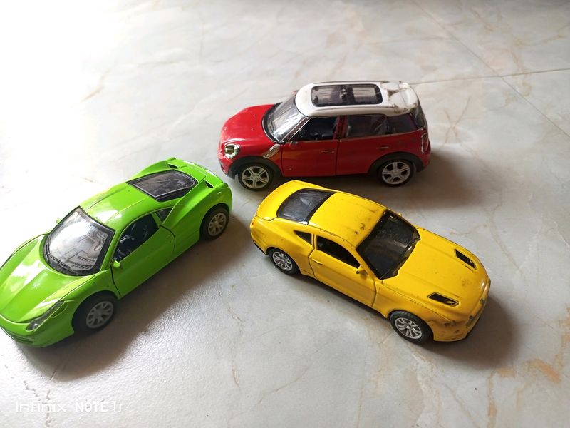 Used/Some Scratch 3 Pullback Diecast Cars -Working