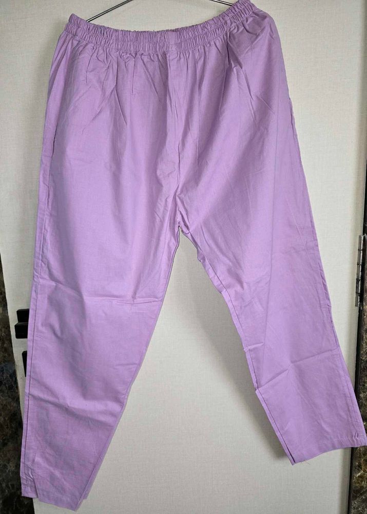 Pure Cotton Lavender Trousers