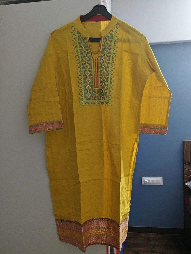 Negotiable Woman Mustard Straight Kurti