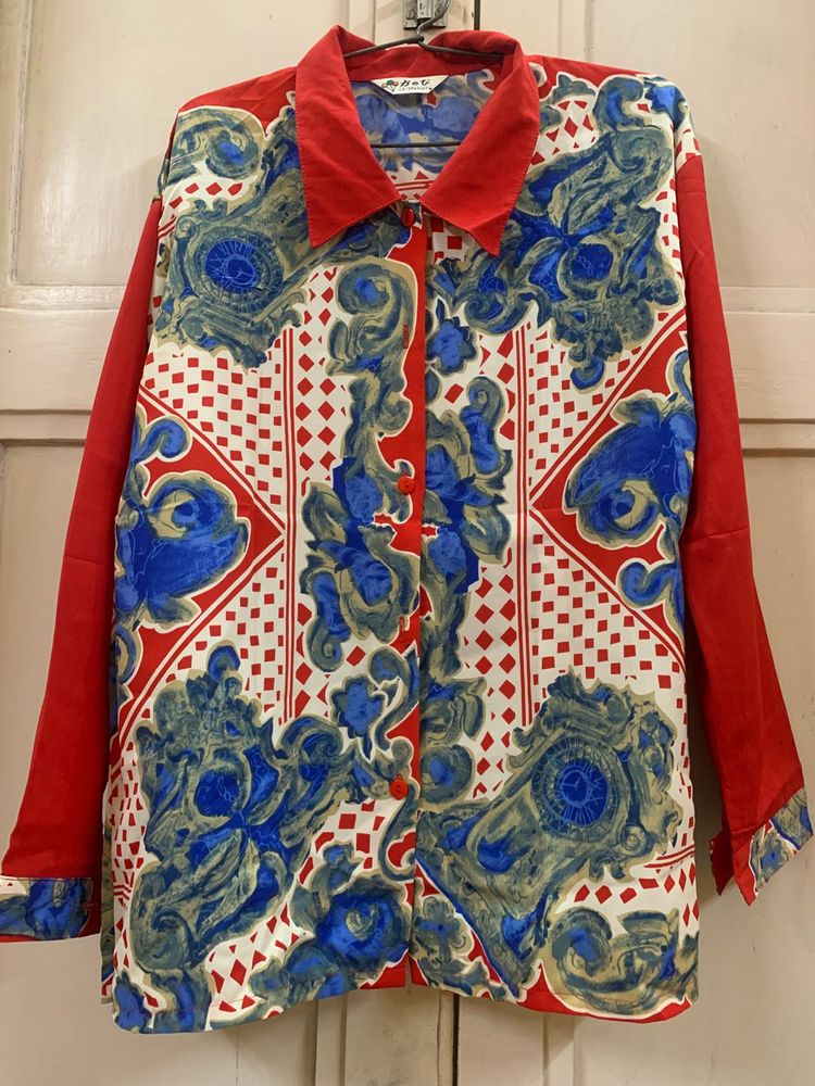 WOMEN RED FLORAL SHIRT