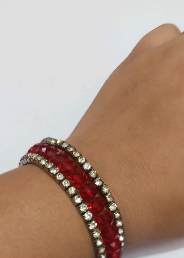 Red & Silver Bracelet