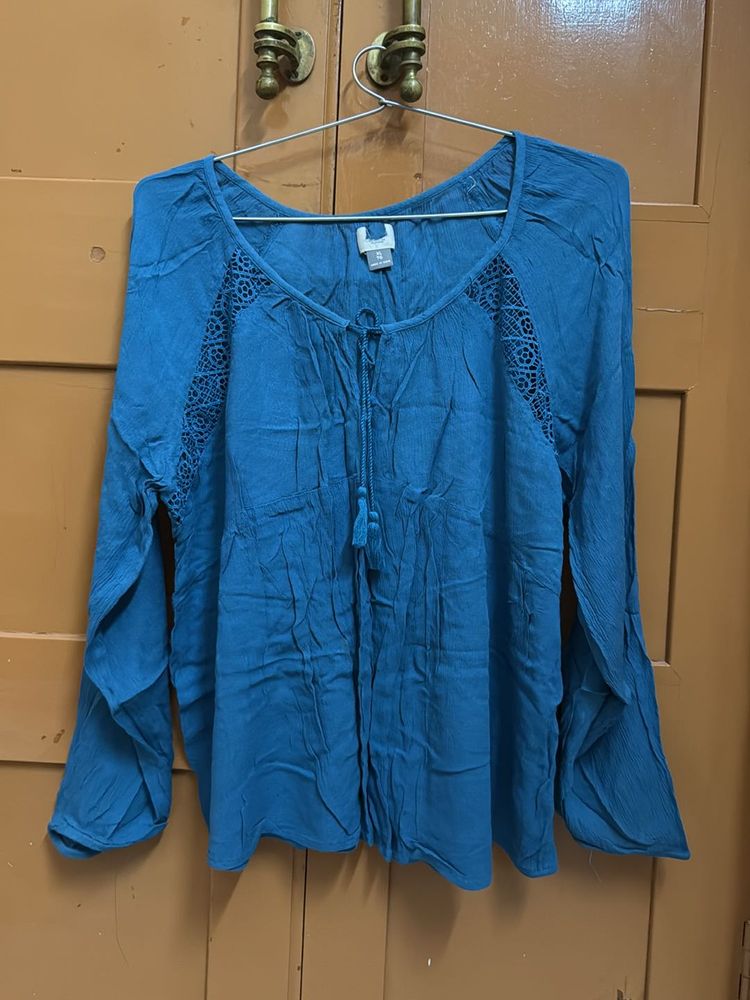 Blue Full Sleeves Top