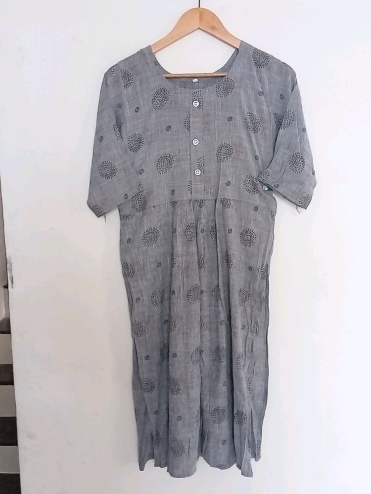 Gray Nayra Cut Daily Wear Kurti