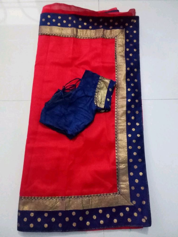 Saree With Stiched Blouse