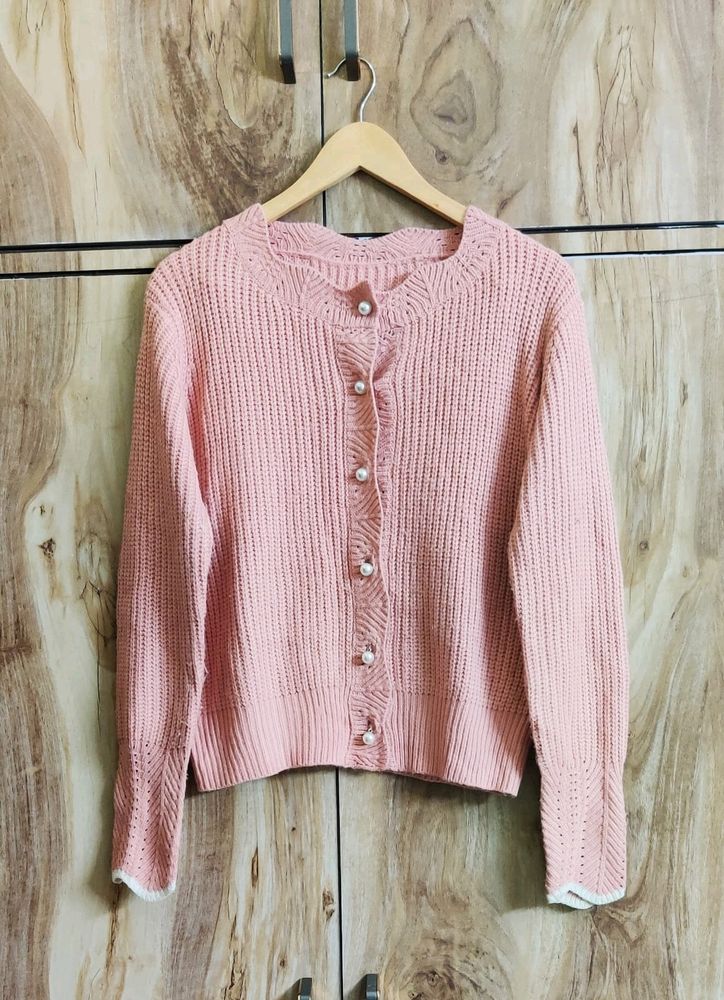 Peach Colour Cardigan Size-40-42