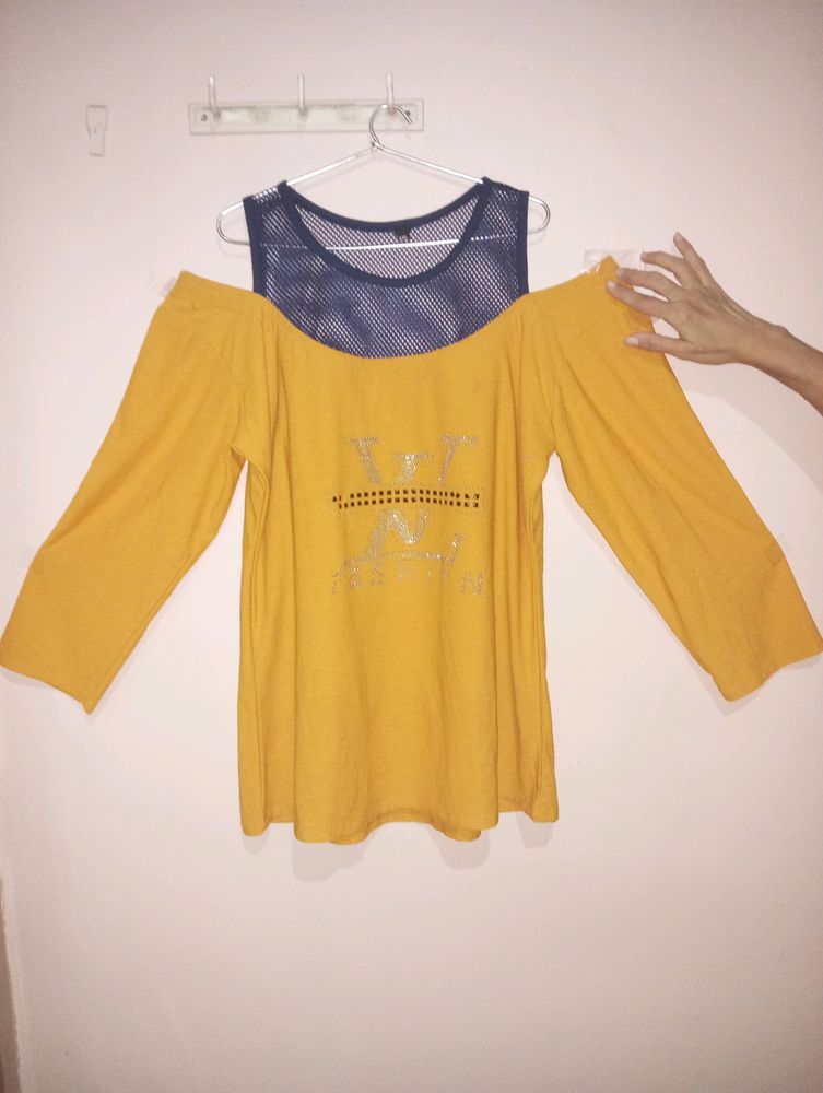 Price Drop 📢📢Yellow Off Shoulder Top