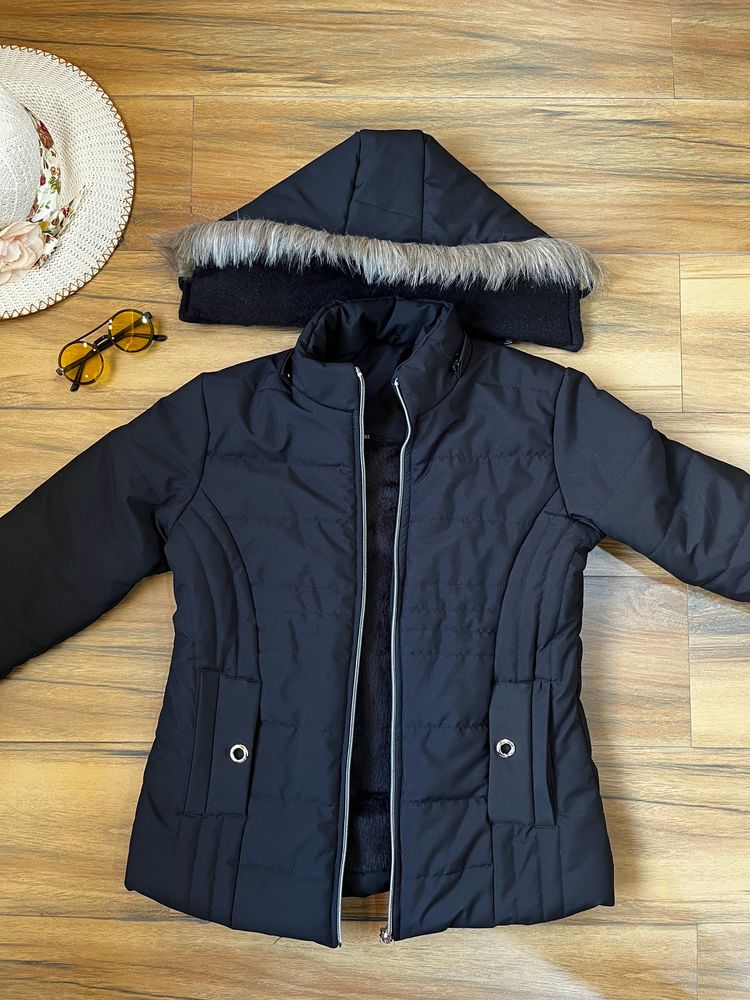 Brand new black girls jacket with detachable hood