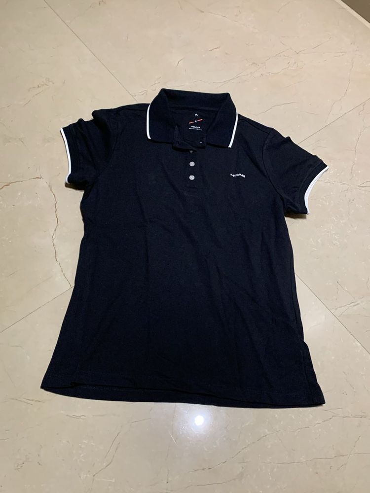 Fixed Price Collared Black T Shirt