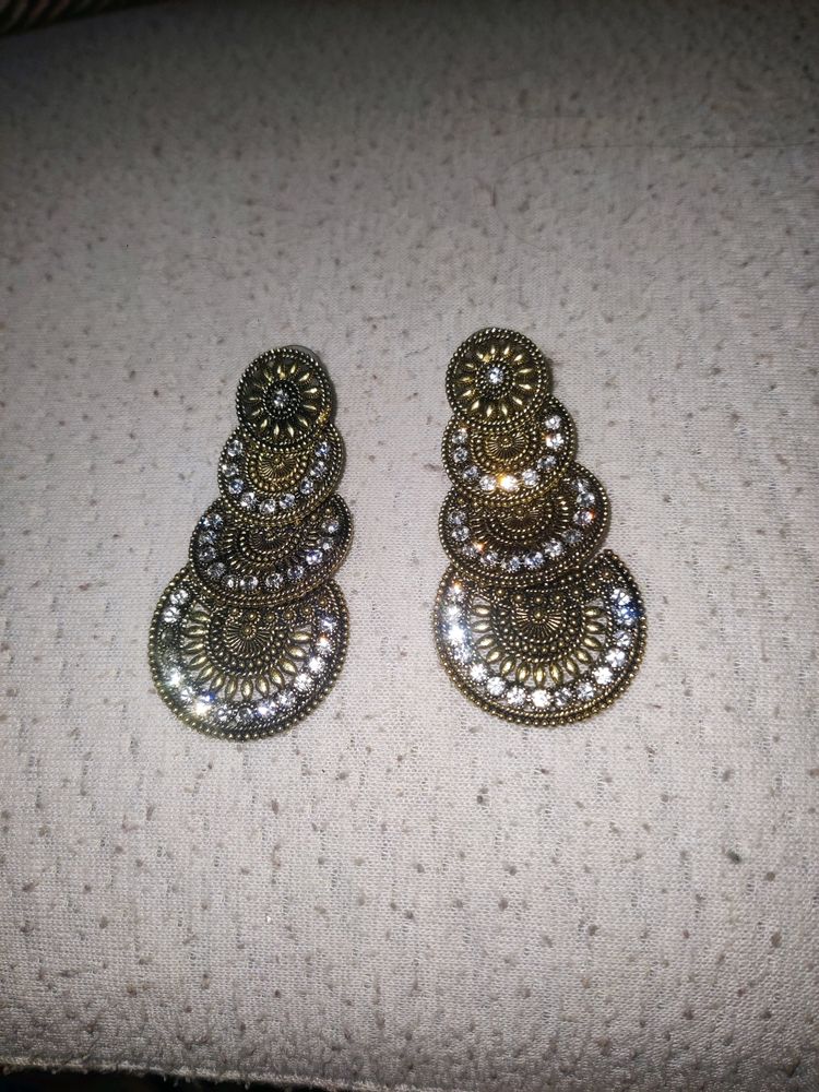 Oxidised Gold Plated Earrings