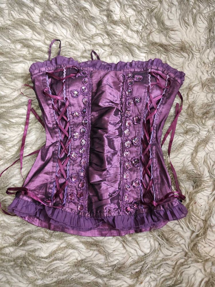 Purple Sequin Corset