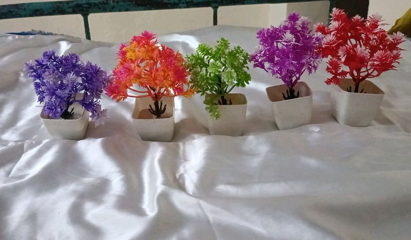 Set Of Four Artificial Plants With Pot