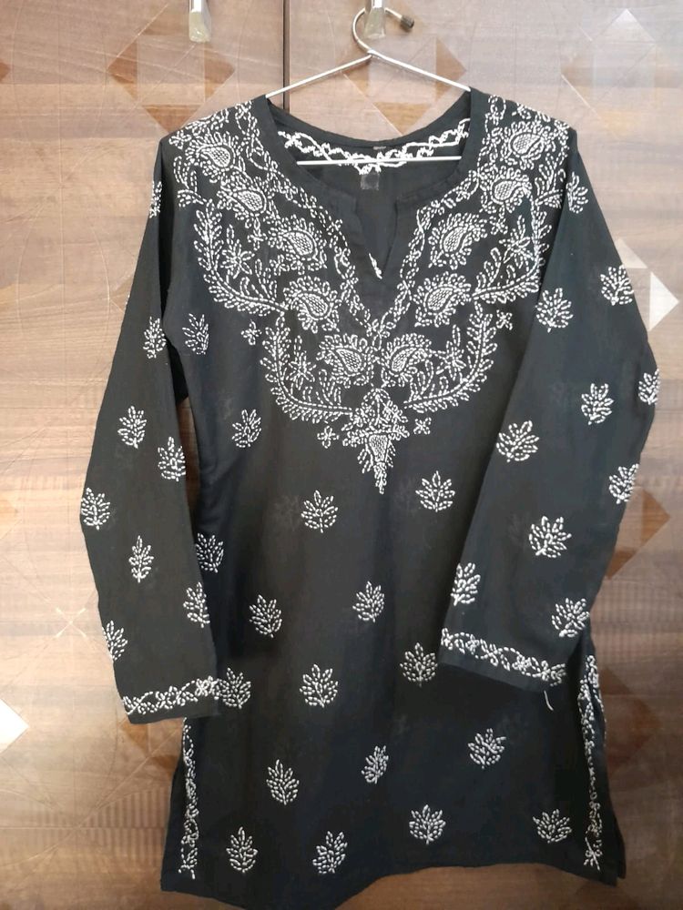 Black Chikan Short Kurti