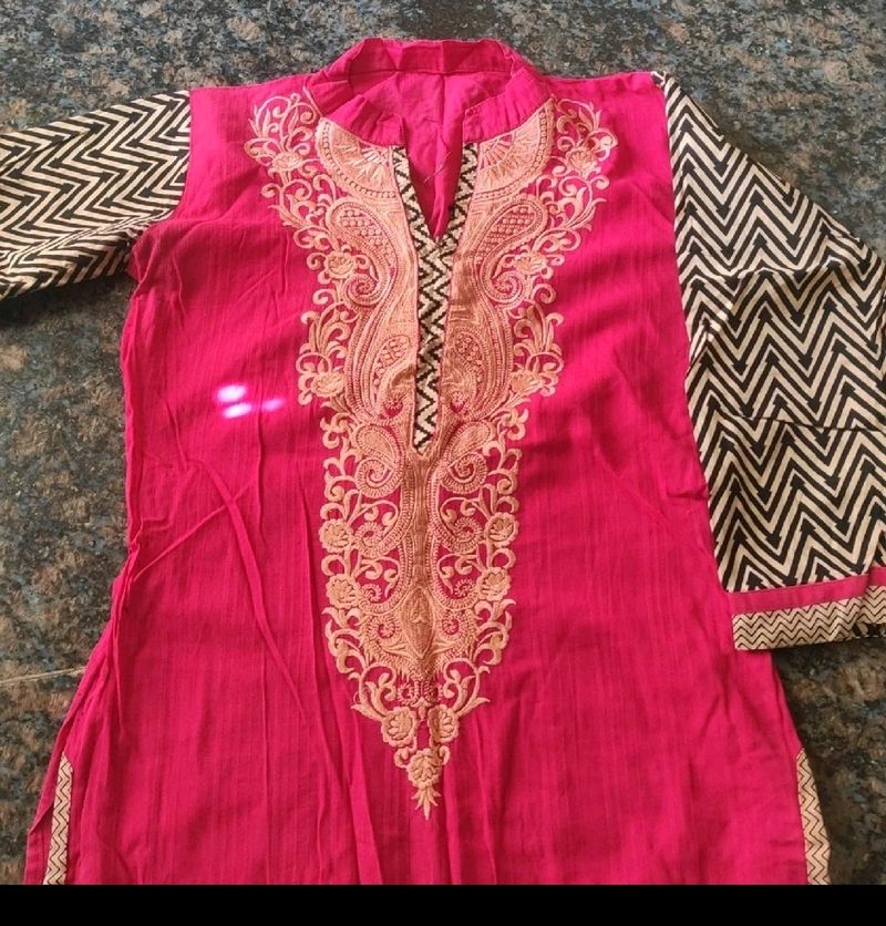 Pink Cotton Kurta