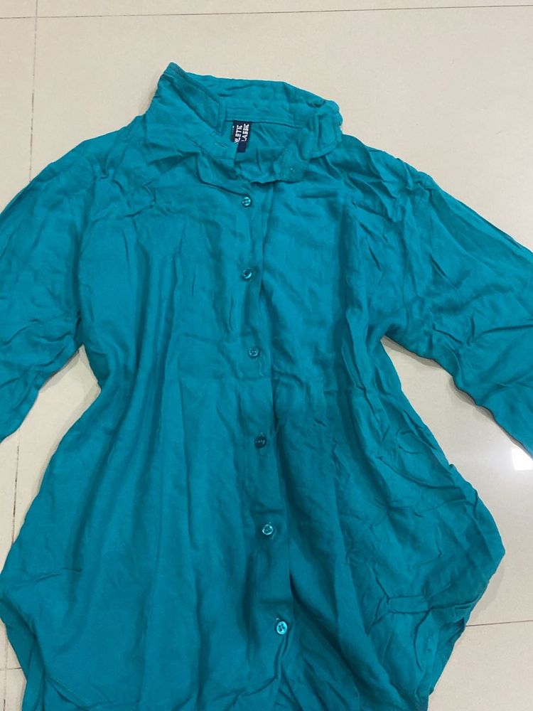 Sea green Pure Cotton Shirt