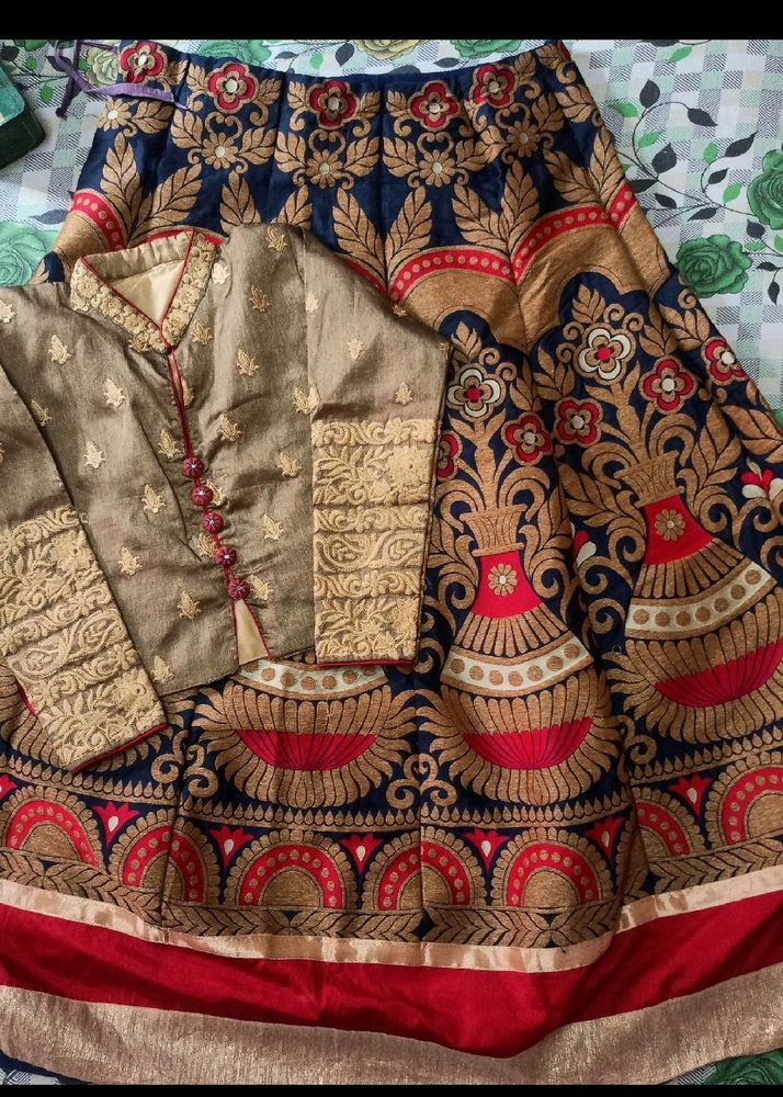 Multi Color Lhenga And Crop Top With Dupatta