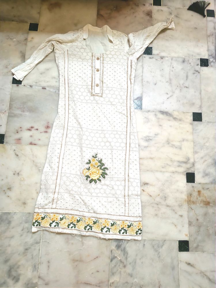 Chikankari Kurti With Pretty Patches