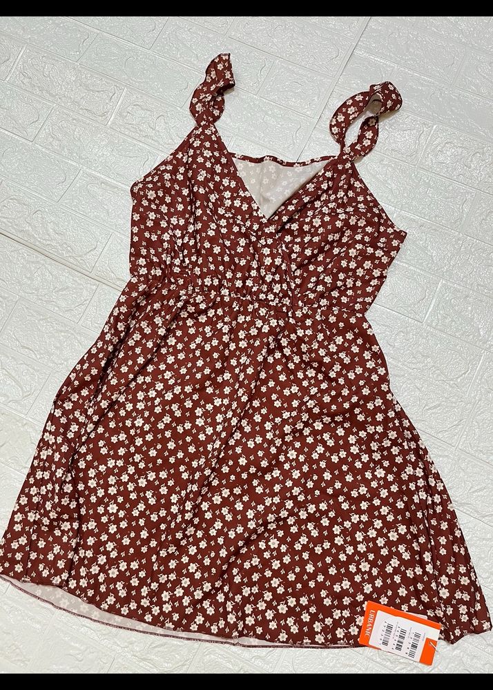 Brown Floral Dress