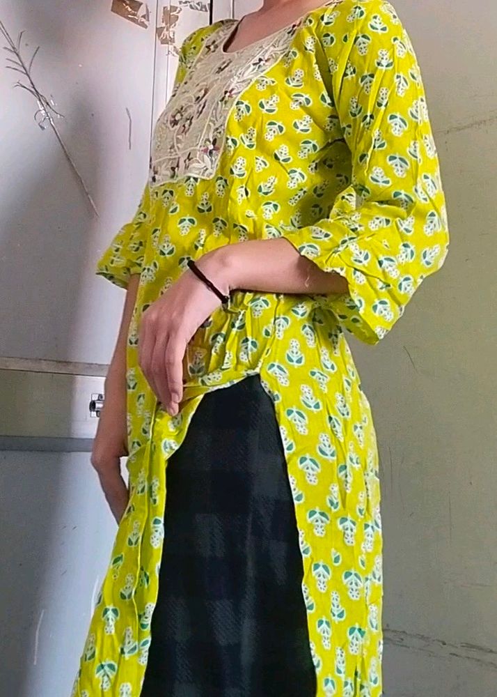 Yellow Straight Kurta