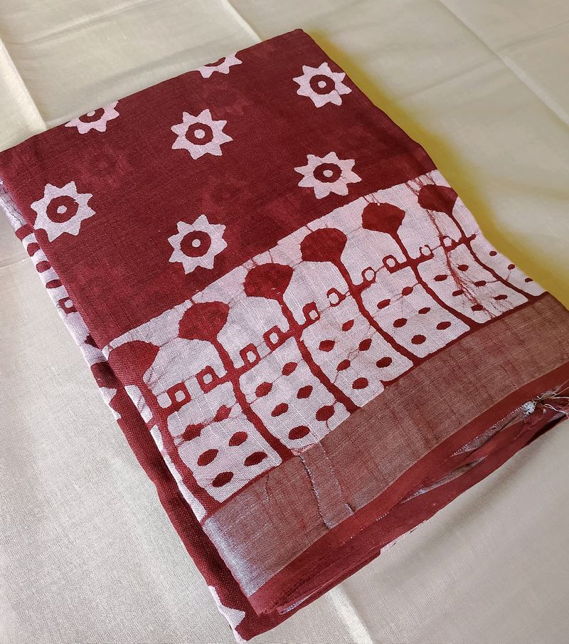 Beautiful Cotton Linen Saree