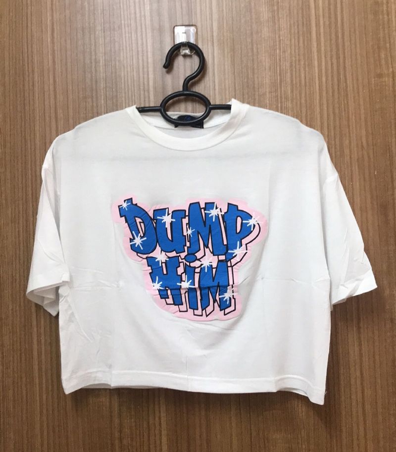 DUMP HIM White T-shirt For Women