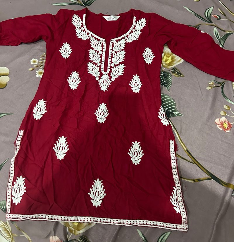 Chikankari Short Kurti