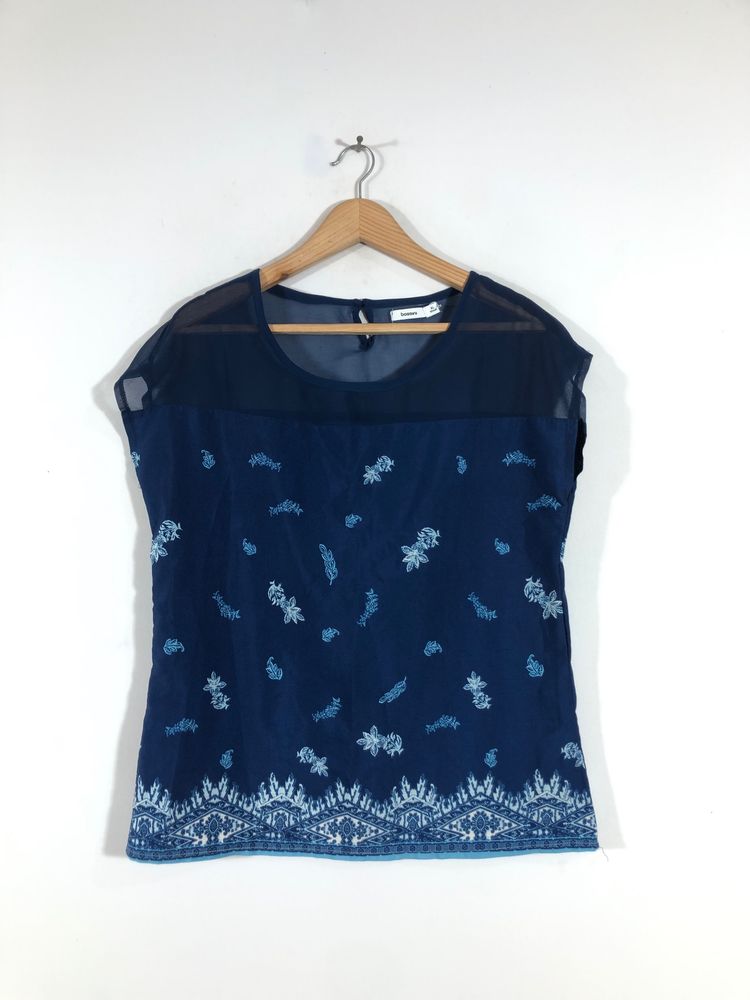 Navy Blue Printed Top(Women’s)