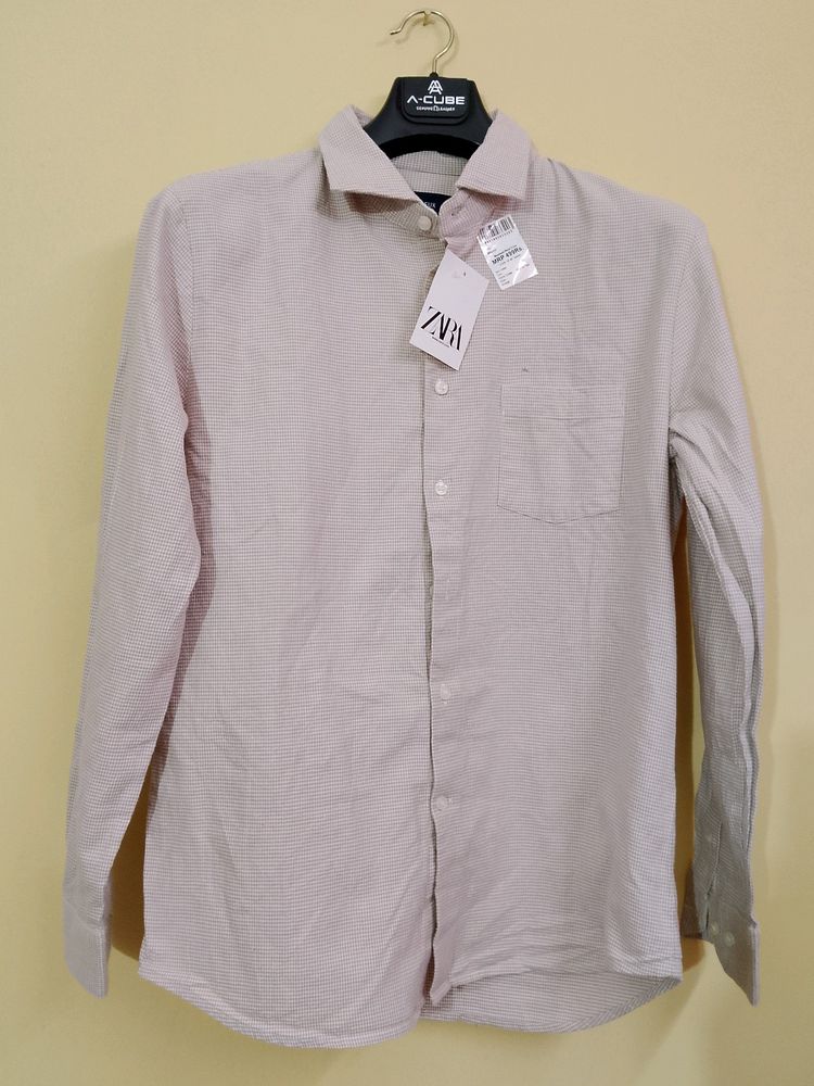 Beige Men Shirt