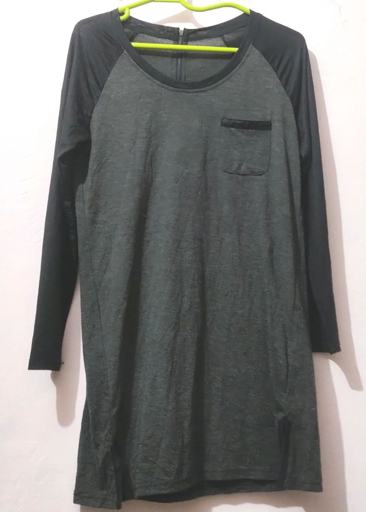 Grey Full Sleeves Active Wear Tee