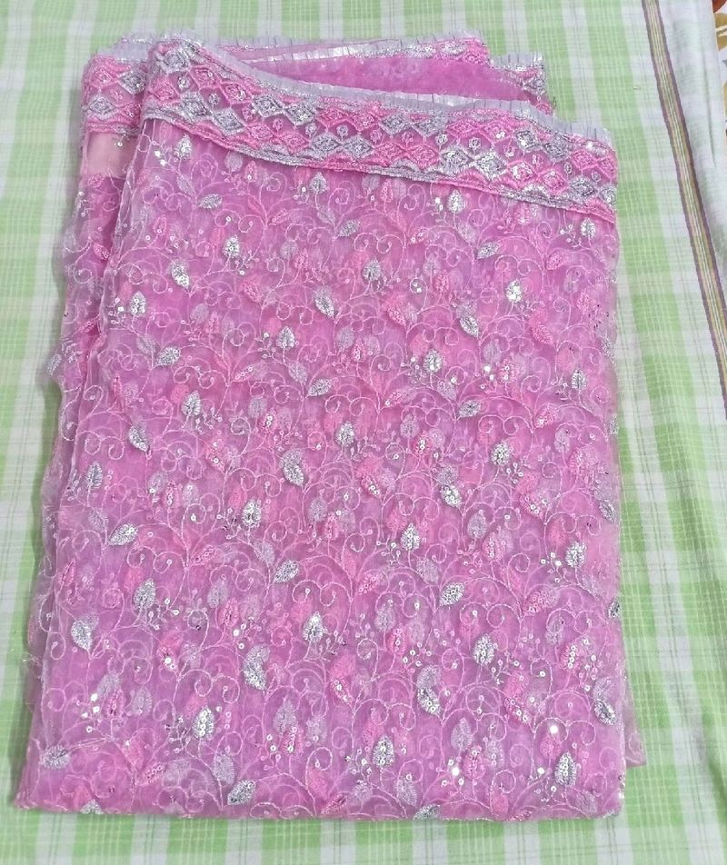 Fully Heavywork Partywear Silver Pink Saree🌸💕