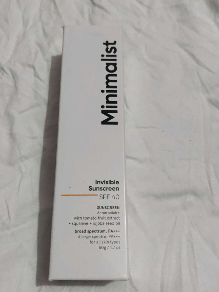 Minimalist Invisible Sunscreen Spf 40