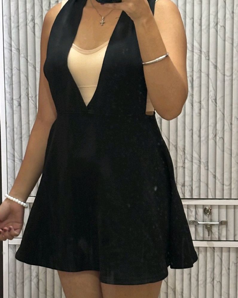 Korean Black Skater dress